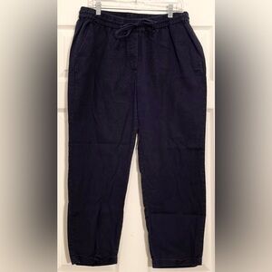 J. By J.Crew Linen-Cotton Drawstring Pant - Navy